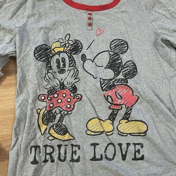 Disney Store MICKEY & MINNIE True Love PJ TOP Velvet Size XXL Pullover - Picture 3 of 7